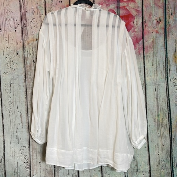 H&M White Sheer Blouse & Cami/Slip Combo with Ruffle Collar XS - Picture 3 of 6